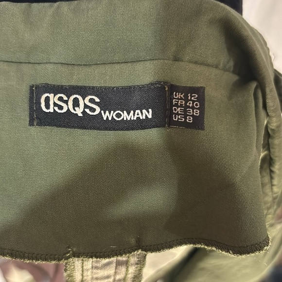 2/$30 Military Green Sleeveless Vest Asymmetrical Zip Closure Sz 8 - Picture 11 of 11